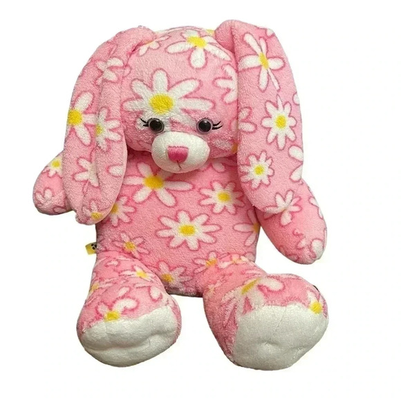 Build-A-Bear 2011 Pink Daisy Flowers 16” Bunny Rabbit Plush Stuffed Animal - Picture 1 of 11